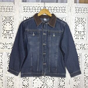 Gymboree Denim Jacket Corduroy Collar Sz‎ Kids Large Retro Style Boho Trucker